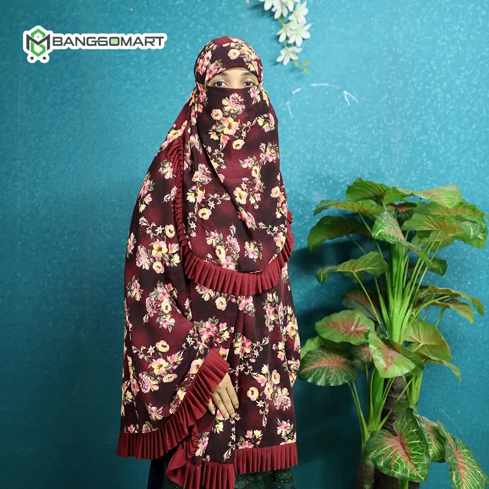 চেরি প্রিন্ট কাপড়ের ও নামাজের শর্ট খিমার (CKC-102)